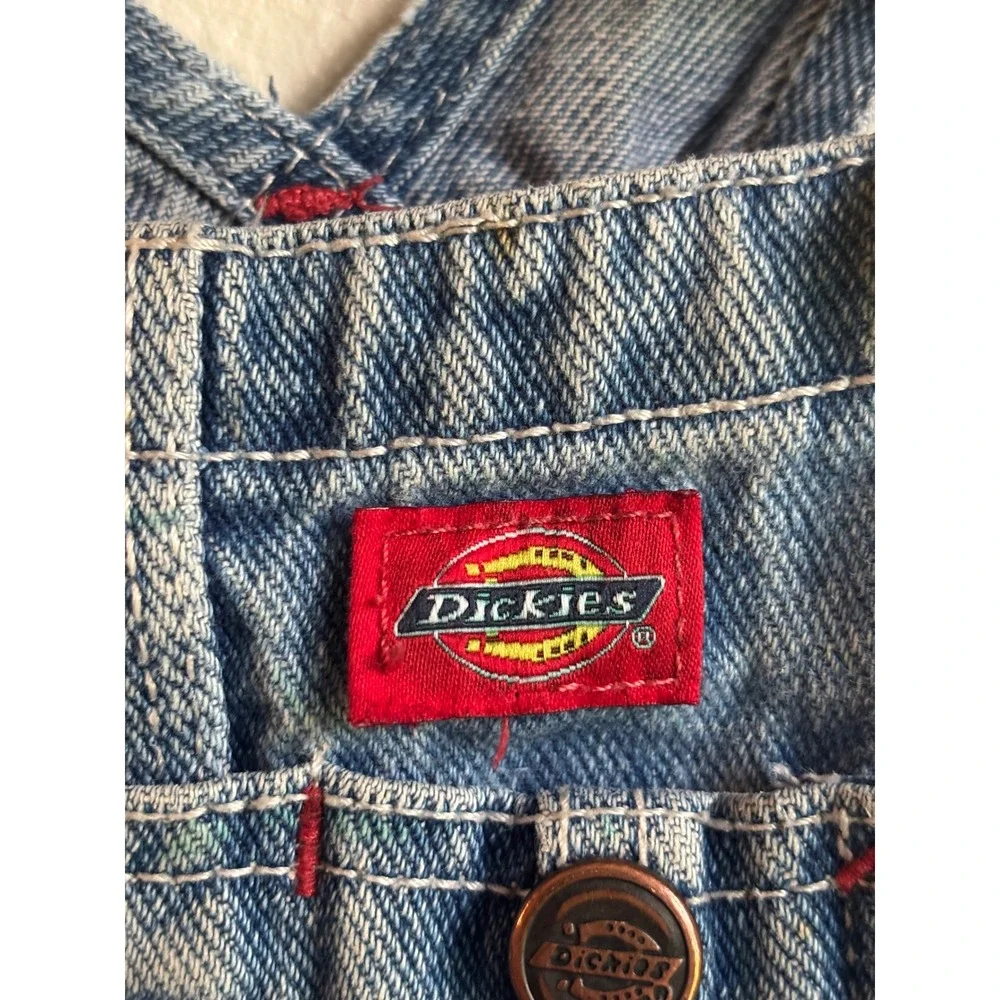 Dickies Kids Blue Denim Carpenter‎ Overalls Medium Wash Size L 7 KBB31025NB